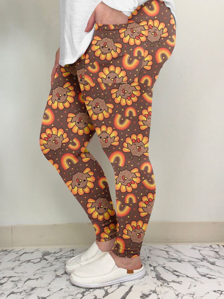 Cute Turkey Leggings w/ Pockets image 1