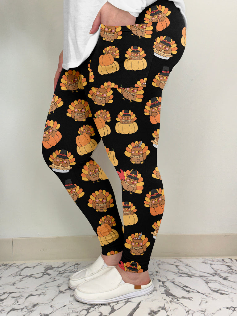 Black Turkey Leggings w/ Pockets image 1