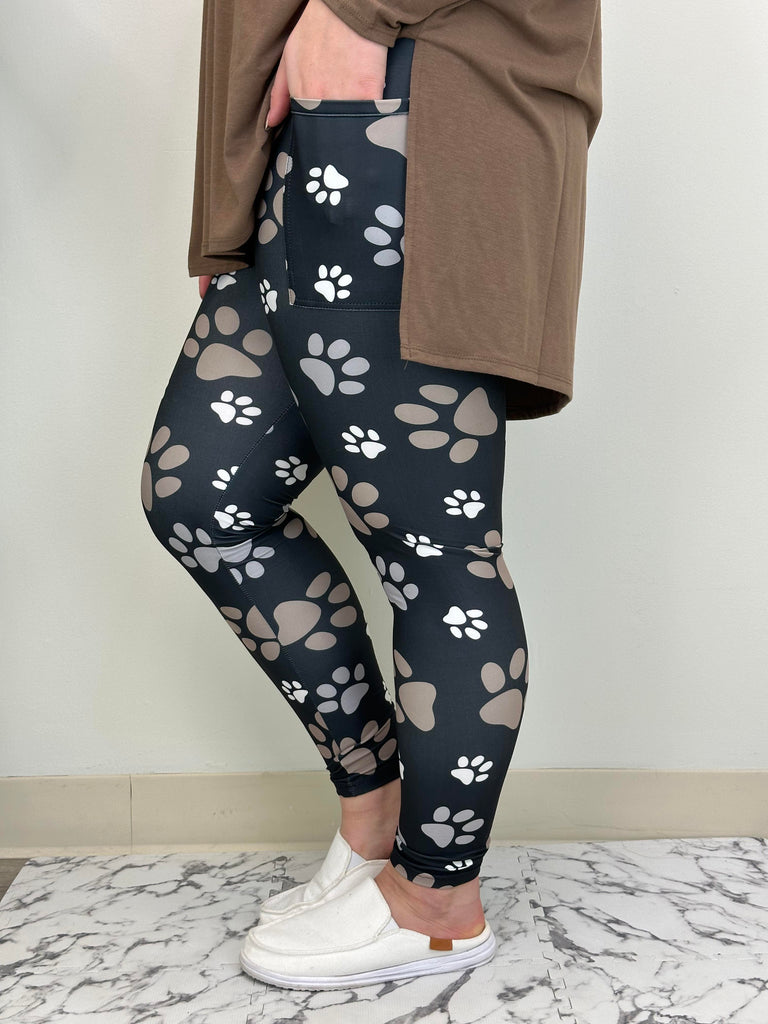 Paw Print Leggings w/ Pockets image 1