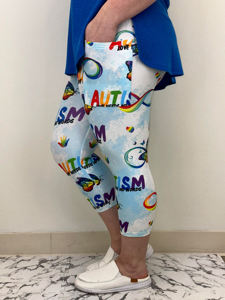 Autism Awareness Capri w/ Pockets (Kid's Leggings) image 1