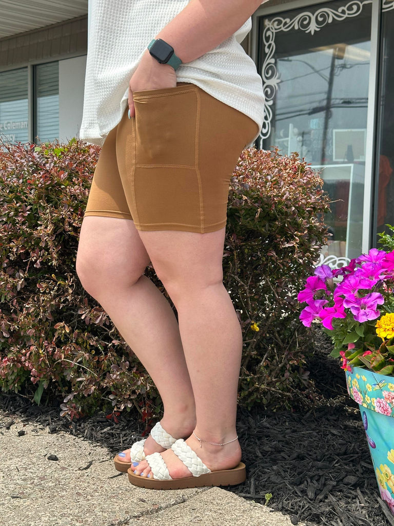 Caramel Biker Shorts image 1