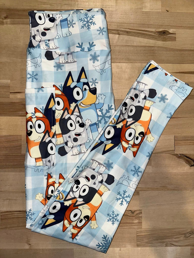 Snowflake Dog Leggings w/ Pockets image 1