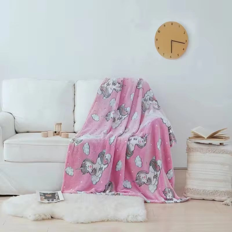 White Unicorn Glow Blanket image 1