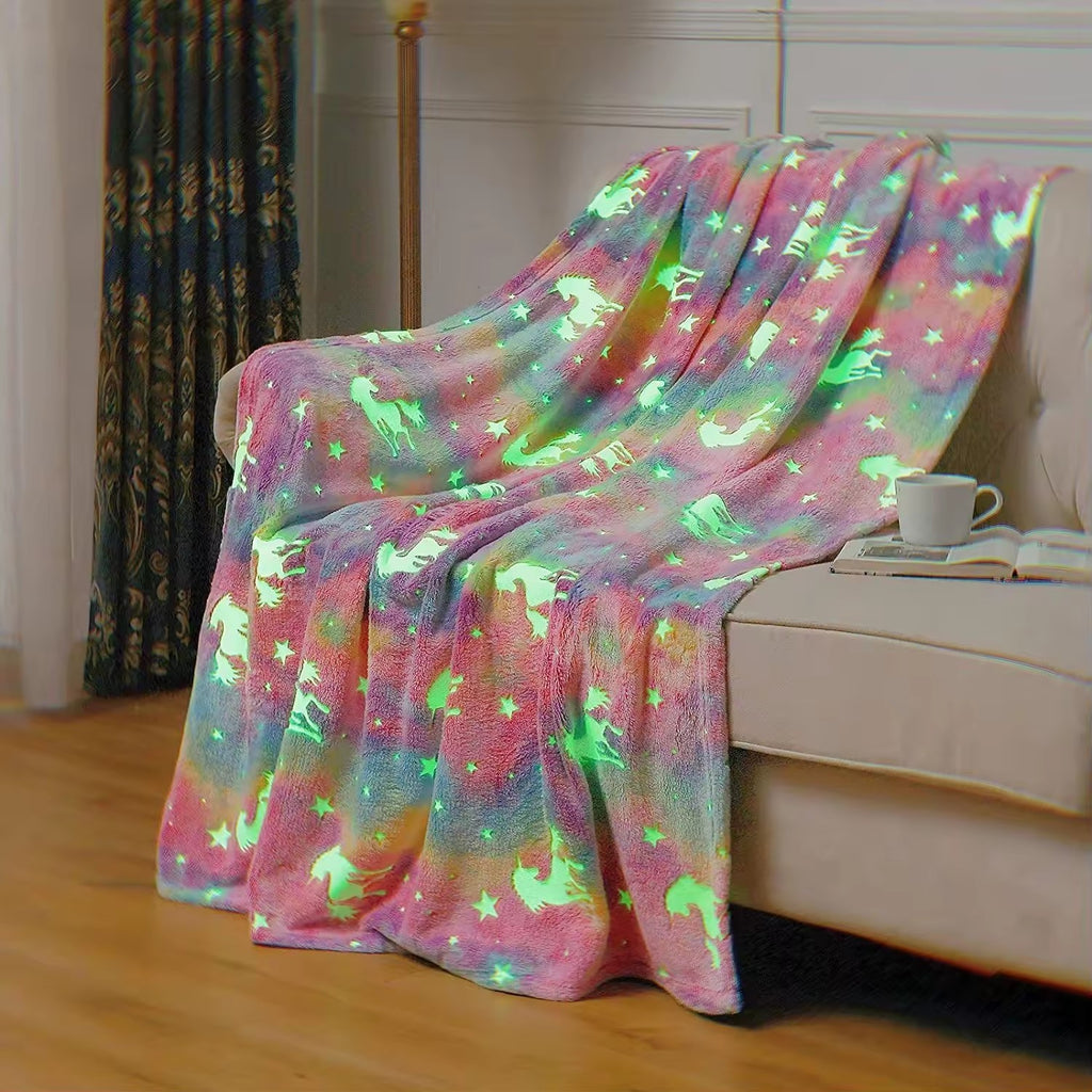 Rainbow Unicorn Glow Blanket image 1