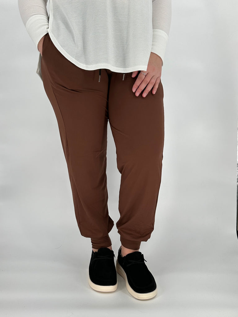 True Brown Joggers w/ Pockets image 1