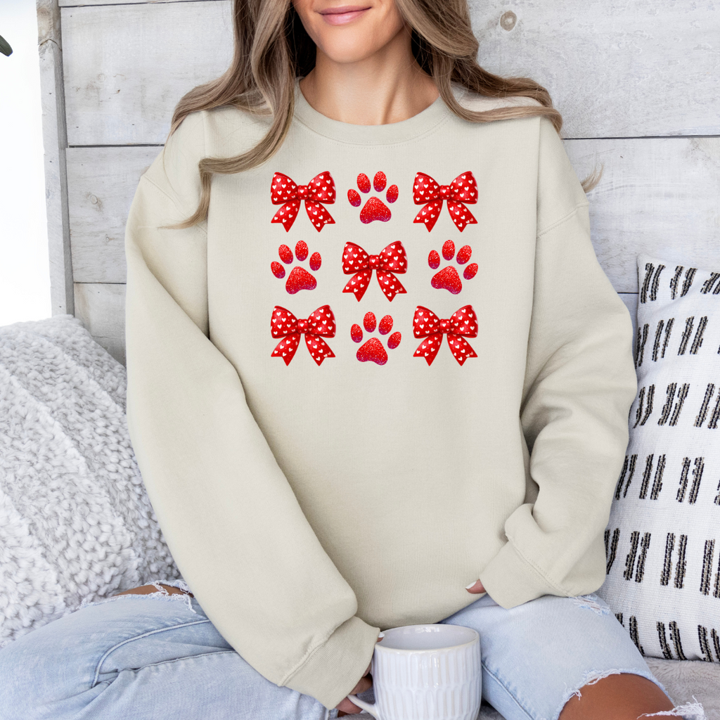 Paws & Bow Crewneck | Ships in 7 Days image 1