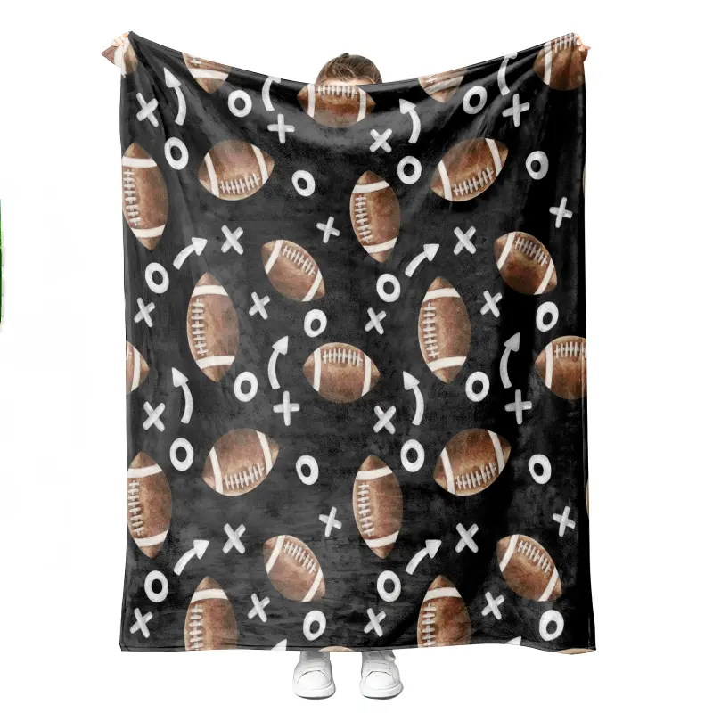 Black Football Blanket image 1