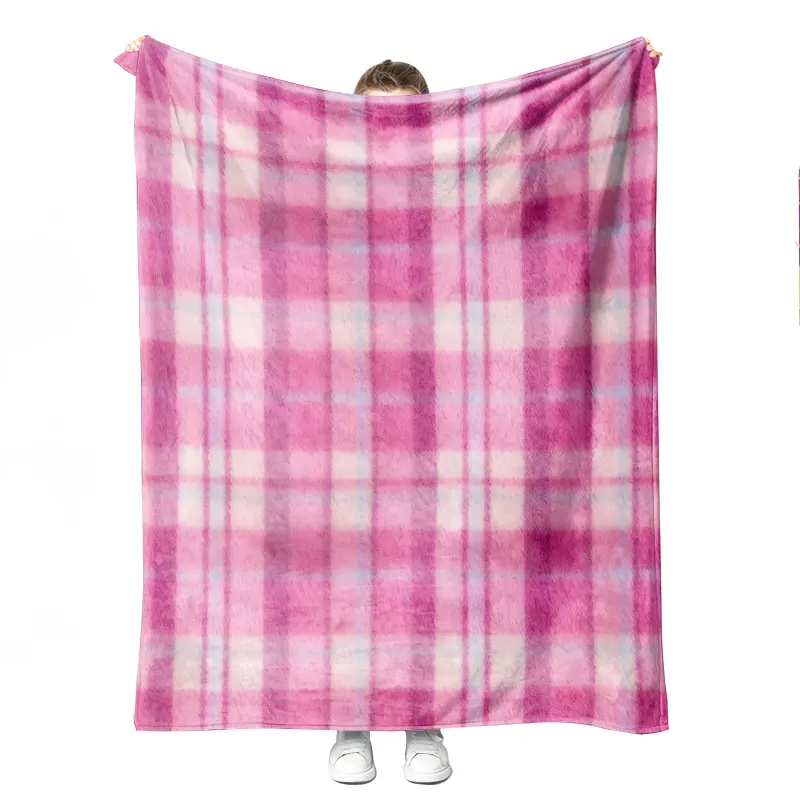 Pink Plaid Blanket image 1