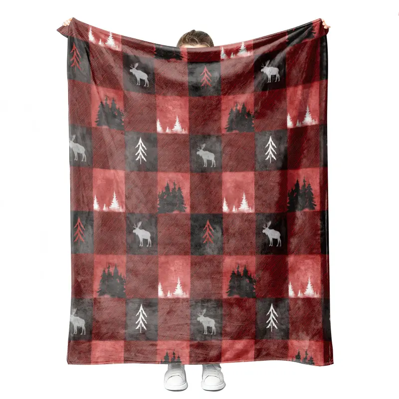 Deer Plaid Blanket image 1