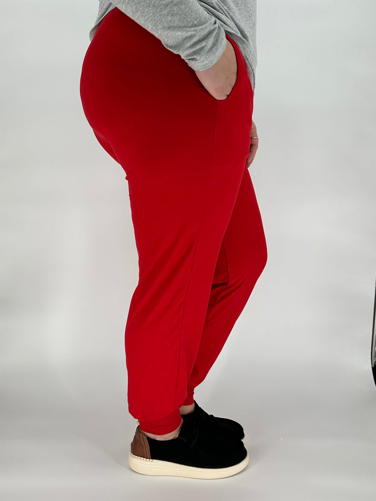 Red Joggers w/ Pockets image 2