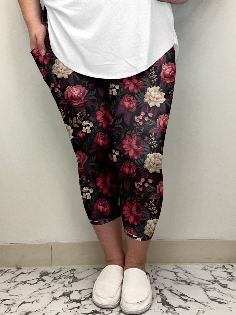 Black Floral Capri w/ Pockets image 1