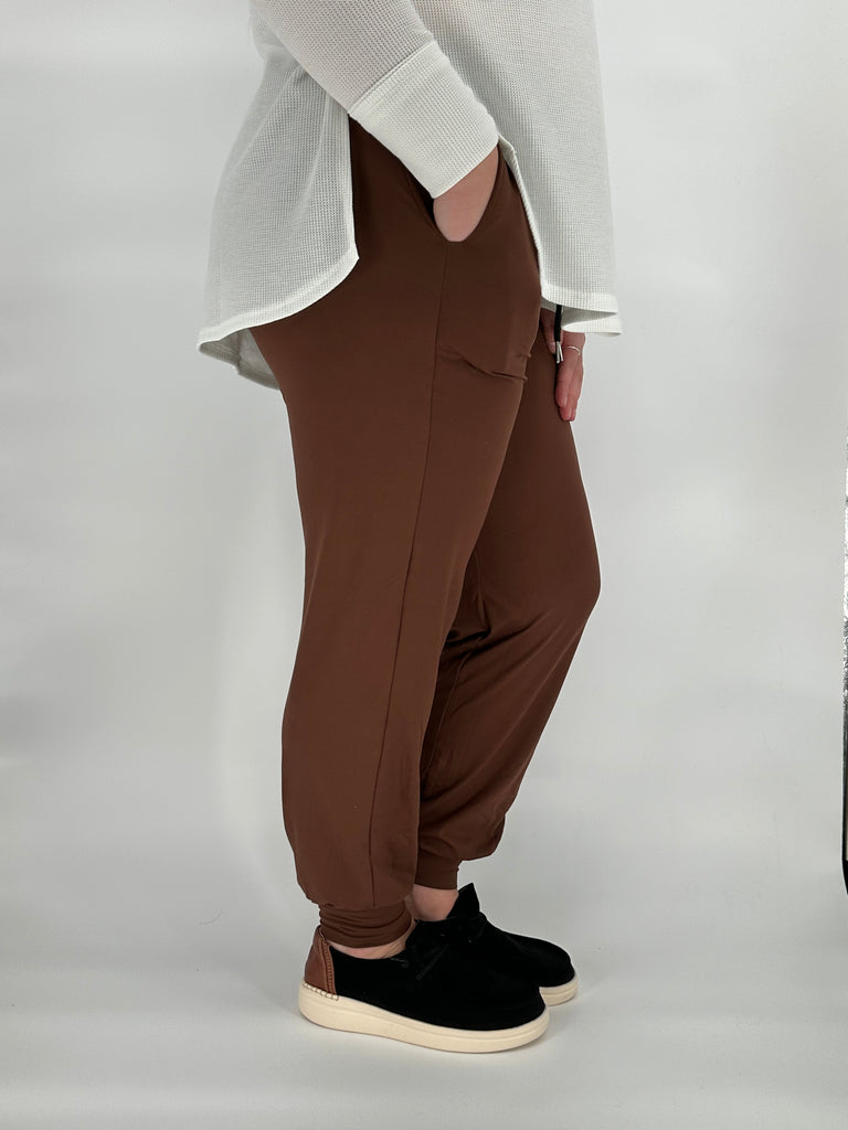 True Brown Joggers w/ Pockets image 2