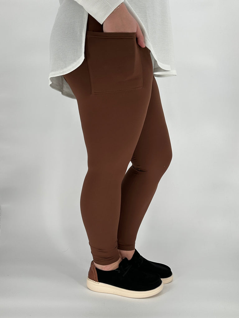 True Brown Leggings/Capri w/ Pockets image 2