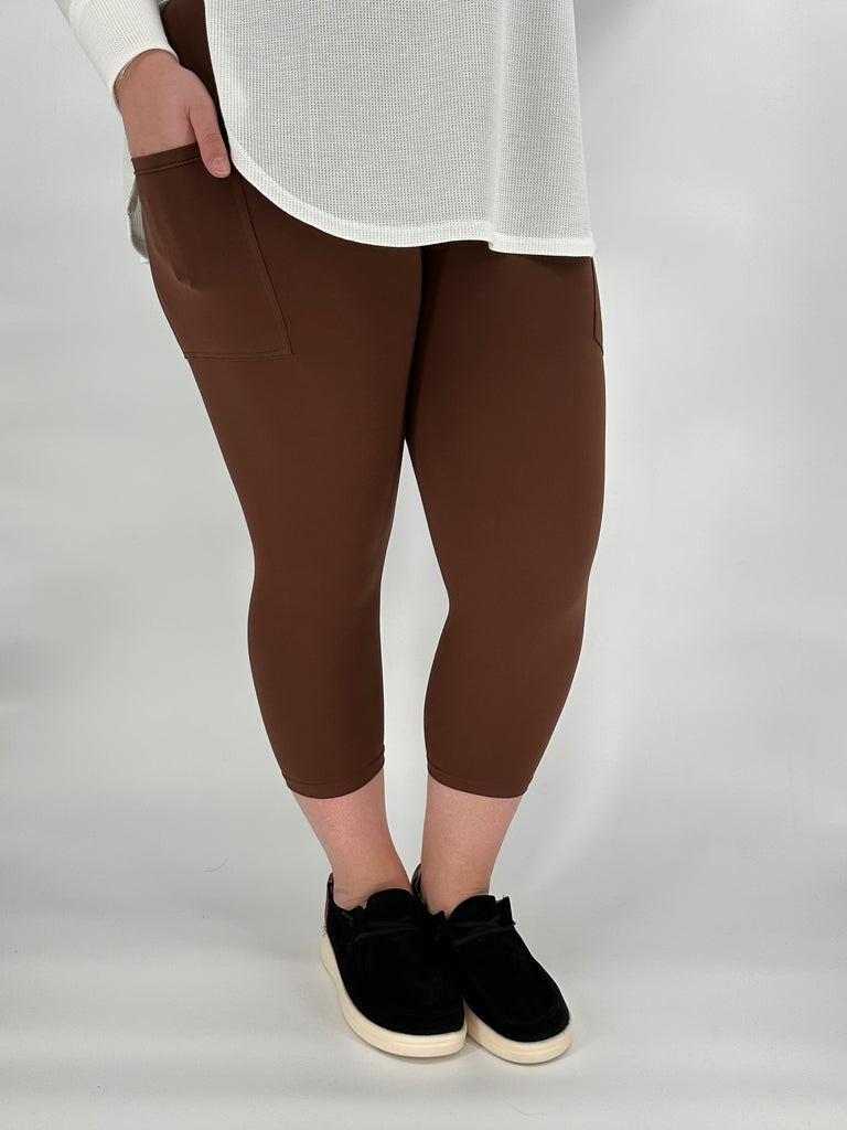 True Brown Leggings/Capri w/ Pockets image 3