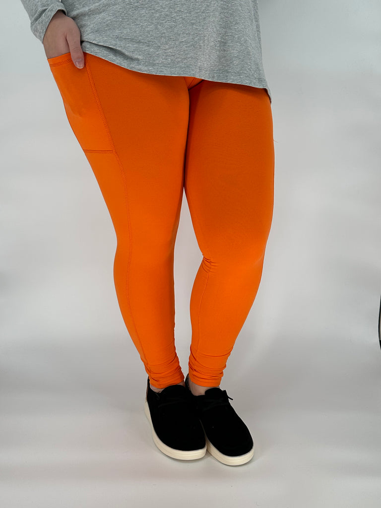 Orange Sport Pocket Leggings image 1