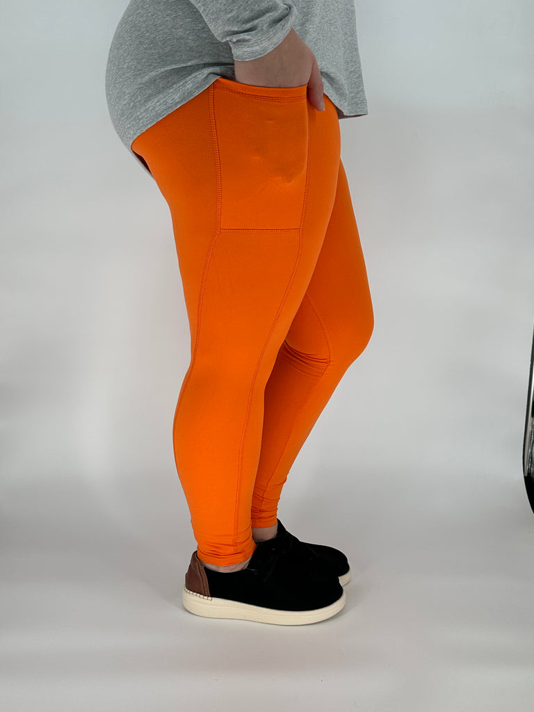 Orange Sport Pocket Leggings image 2