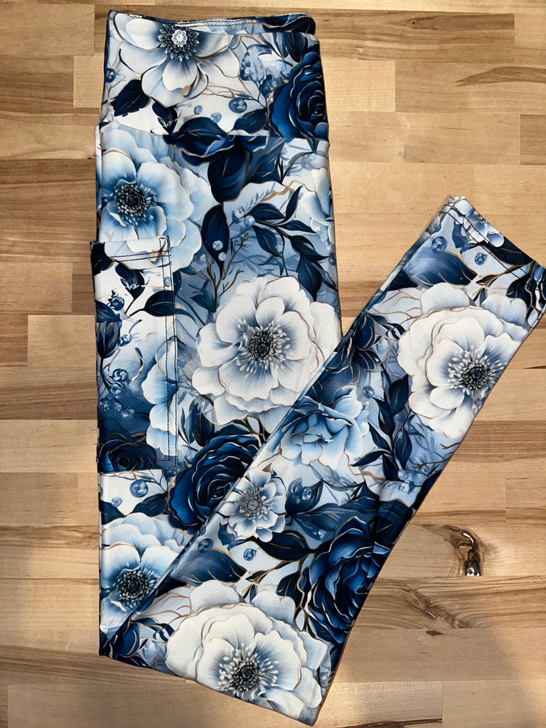 Icy Floral Leggings w/ Pockets image 1