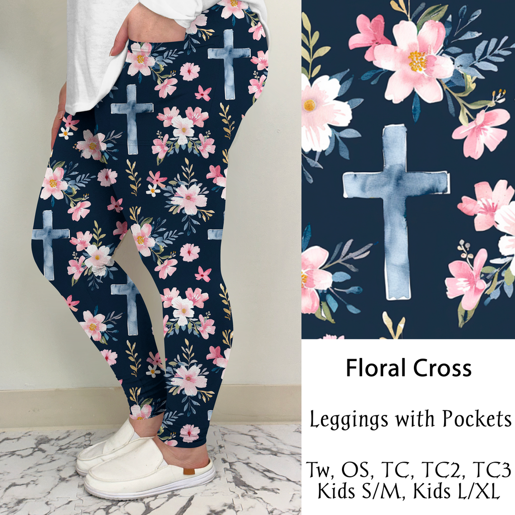 Floral Cross | Leggings/Capri/ Joggers | Run ends 1/2 | ETA 32 Days image 1