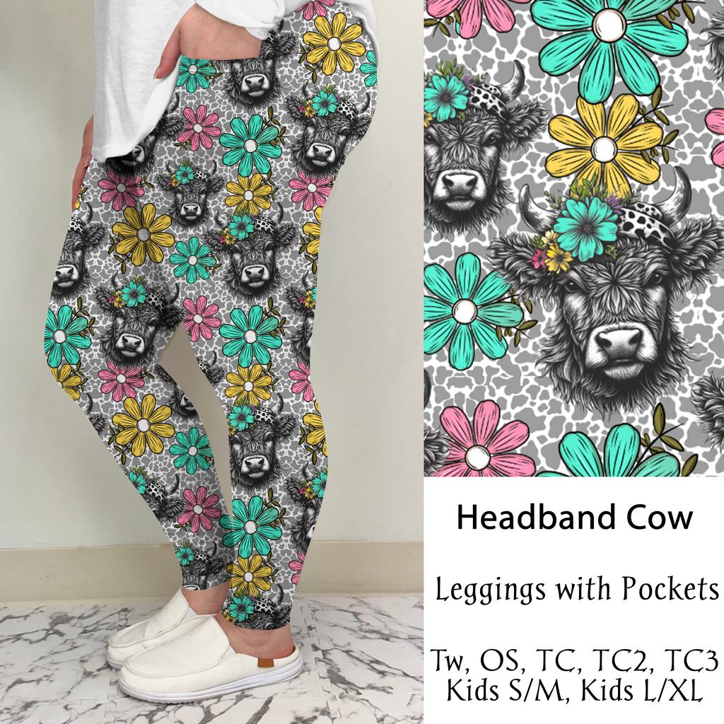 Headband Cow | Leggings/Capri/ Joggers | Run ends 1/2 | ETA 32 Days image 1