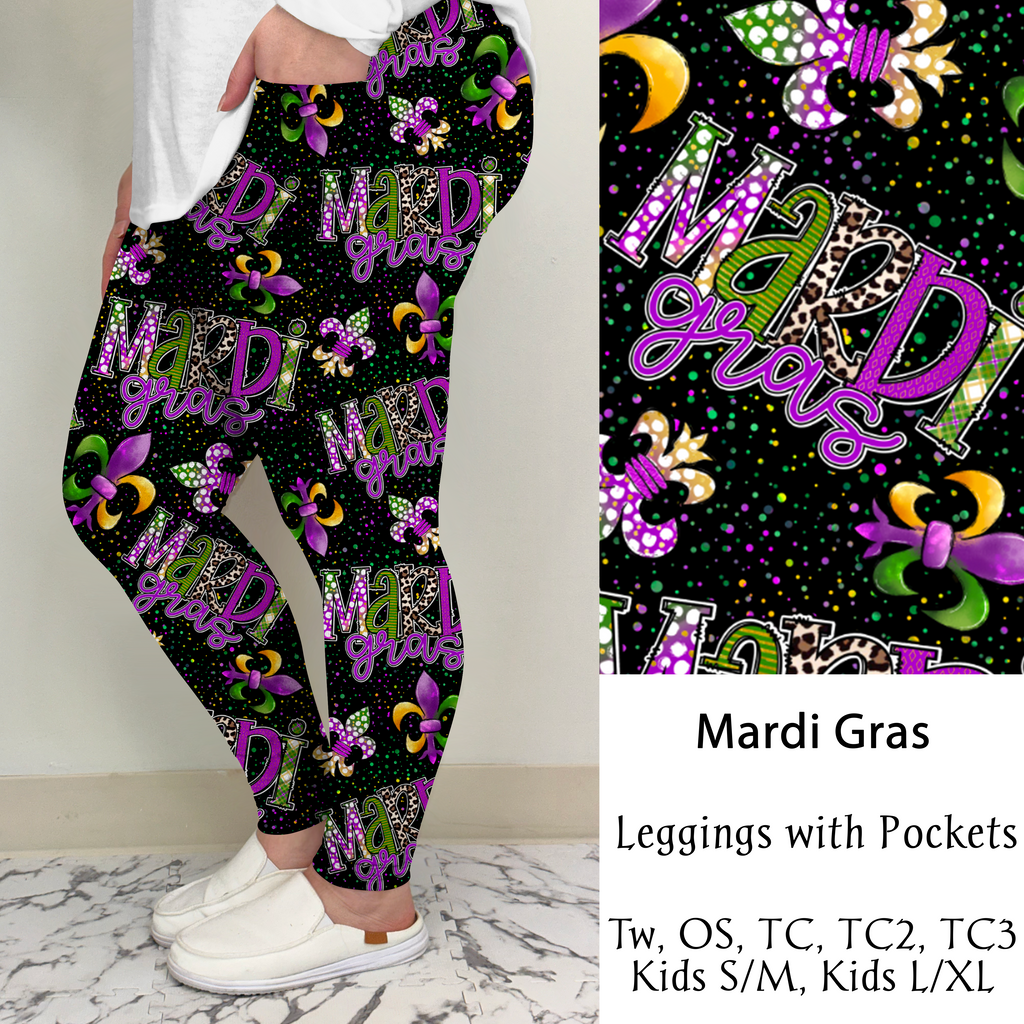 Mardi Gras | Leggings/Capri/ Joggers | Run ends 1/2 | ETA 32 Days image 1