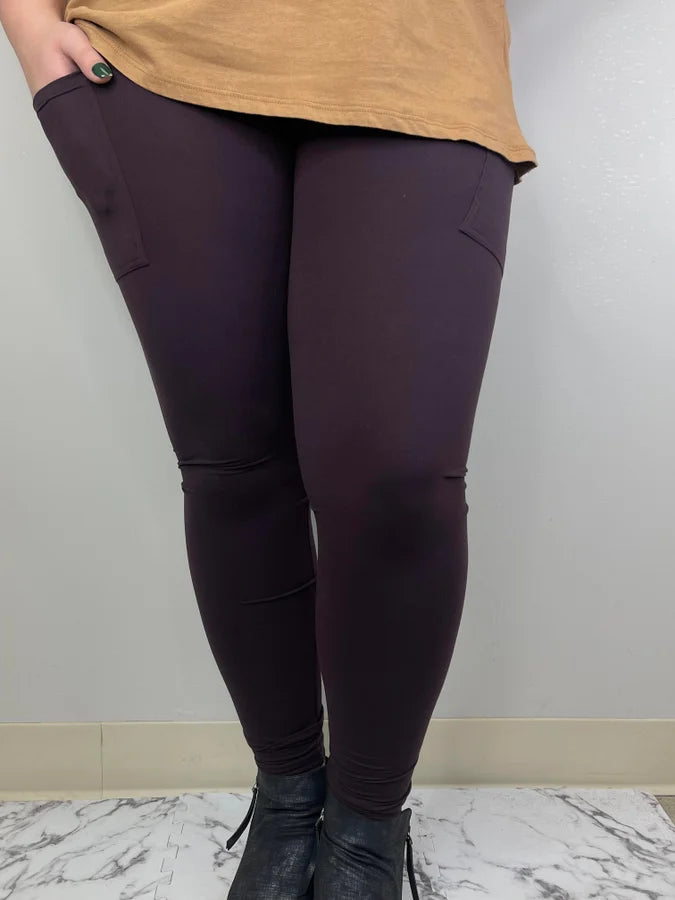 Chocolate Leggings w/ Pockets image 1