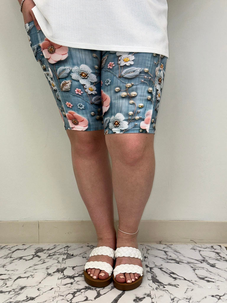 Pink Floral Bermuda Shorts w/ Pockets image 1