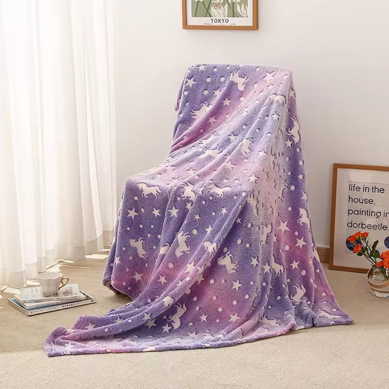 Purple Unicorn Glow Blanket image 1