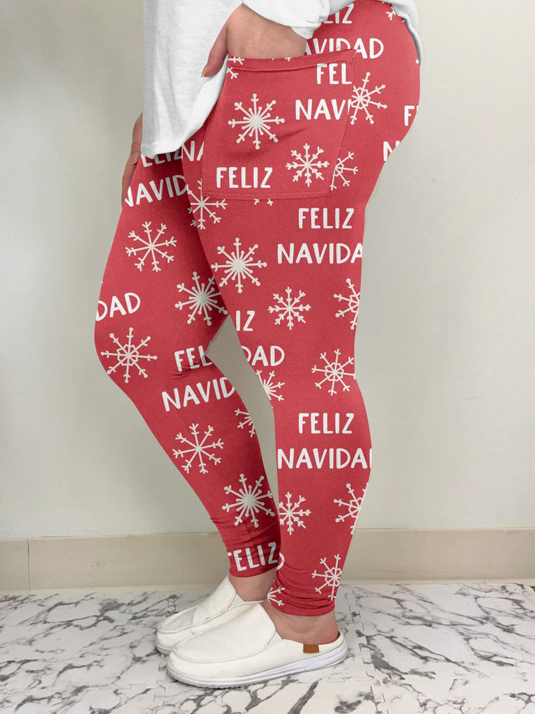 Feliz Navidad Leggings w/ Pockets image 1