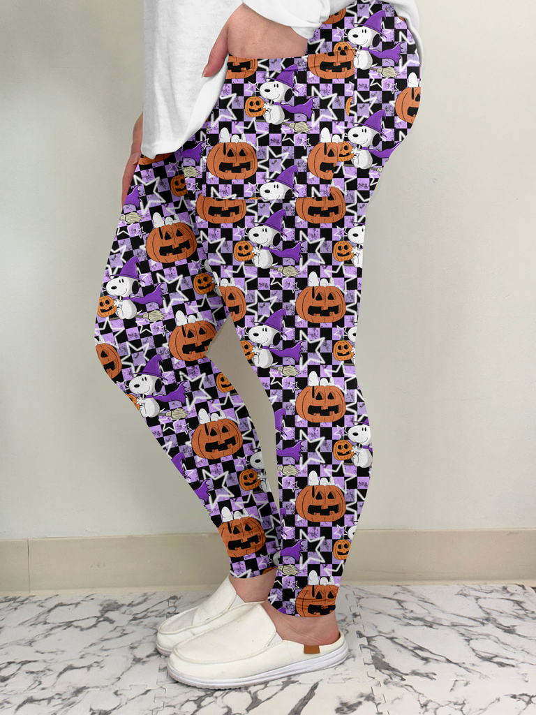 Purple Pumpkin Leggings w/ Pockets image 1