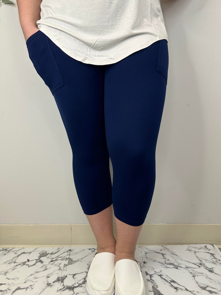 Navy Capri w/ Pockets image 1